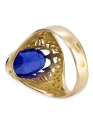 14-кв Желтое золото Сапфир Кольцо Винтаж стиль vrc020y